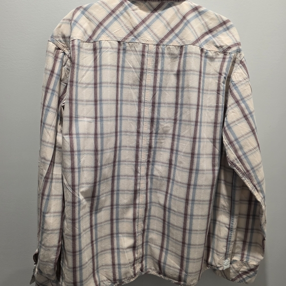 Levi's Cream and Blue Plaid Casual Shirt - Picture 6 of 8